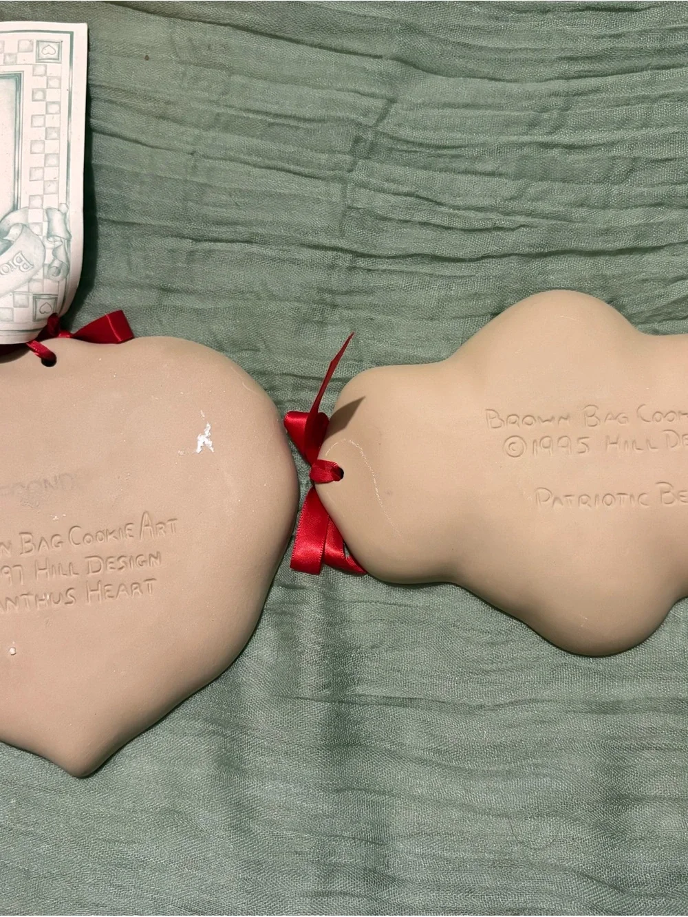 Vintage Brown Bag Cookie Art Stoneware Molds